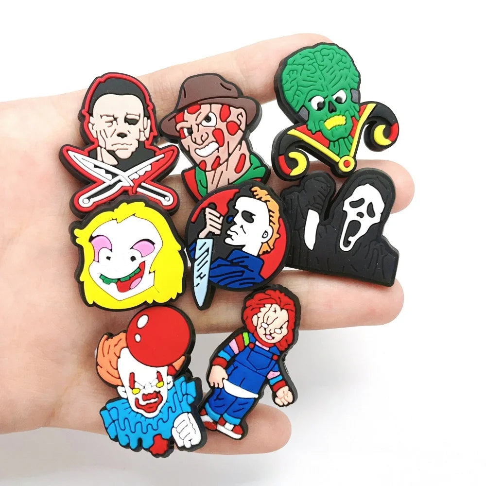 32-Piece Halloween Horror Shoe Charms – Scary Movie Inspired Charms, Spooky Shoe Accessories, Halloween Charms, Horror Fan Gift