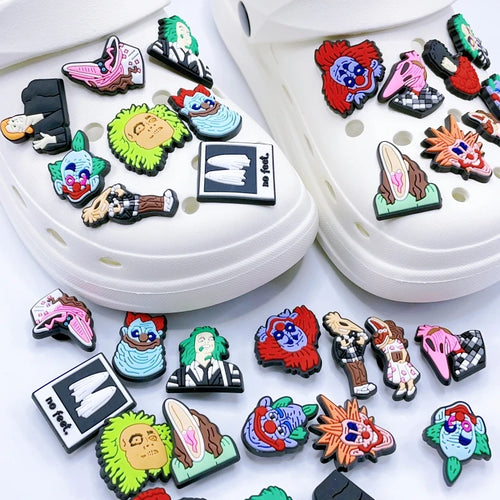 32-Piece Halloween Horror Shoe Charms – Scary Movie Inspired Charms, Spooky Shoe Accessories, Halloween Charms, Horror Fan Gift