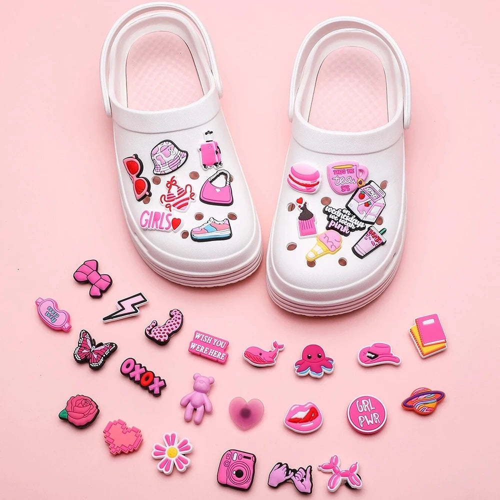 Pink Bag & Shoe Charms – 36-Piece Girly Charm Set