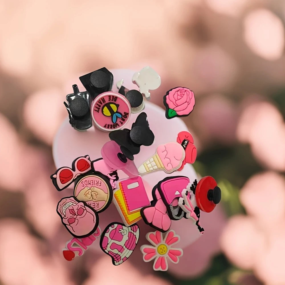 Pink Bag & Shoe Charms – 36-Piece Girly Charm Set