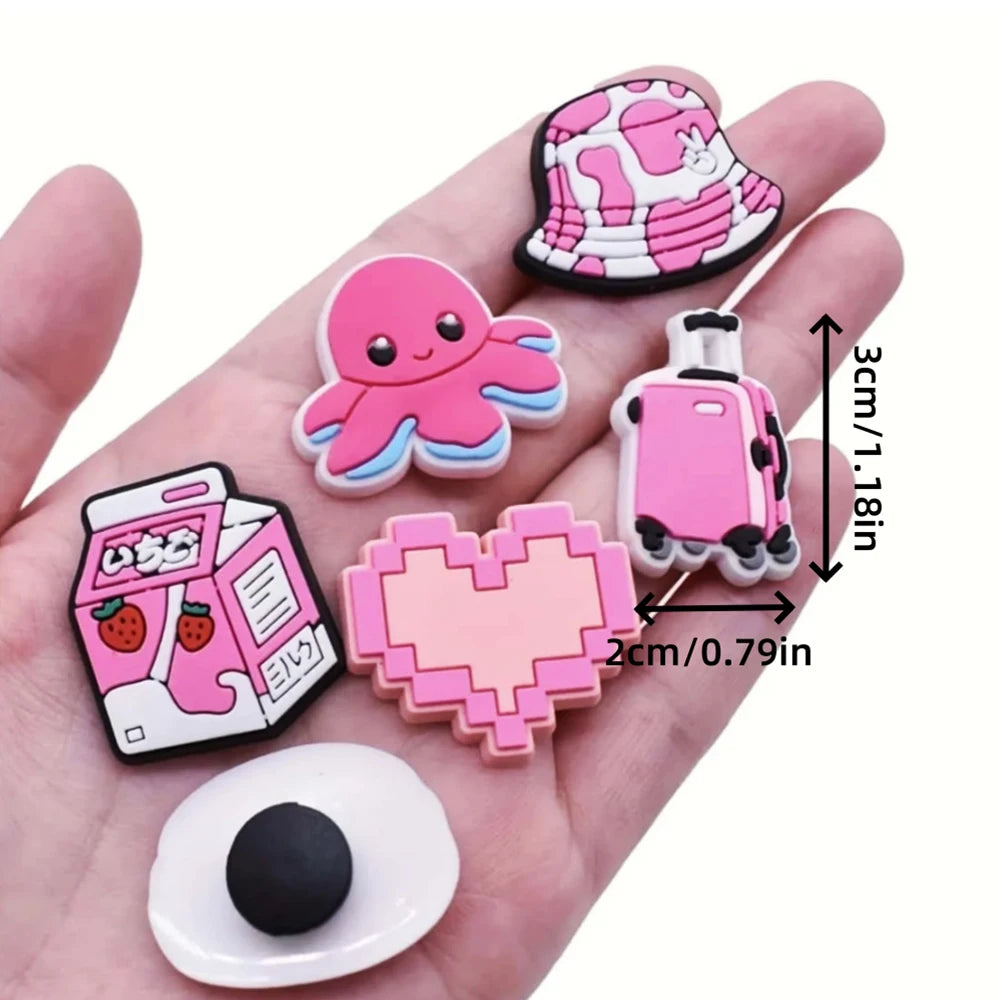 Pink Bag & Shoe Charms – 36-Piece Girly Charm Set