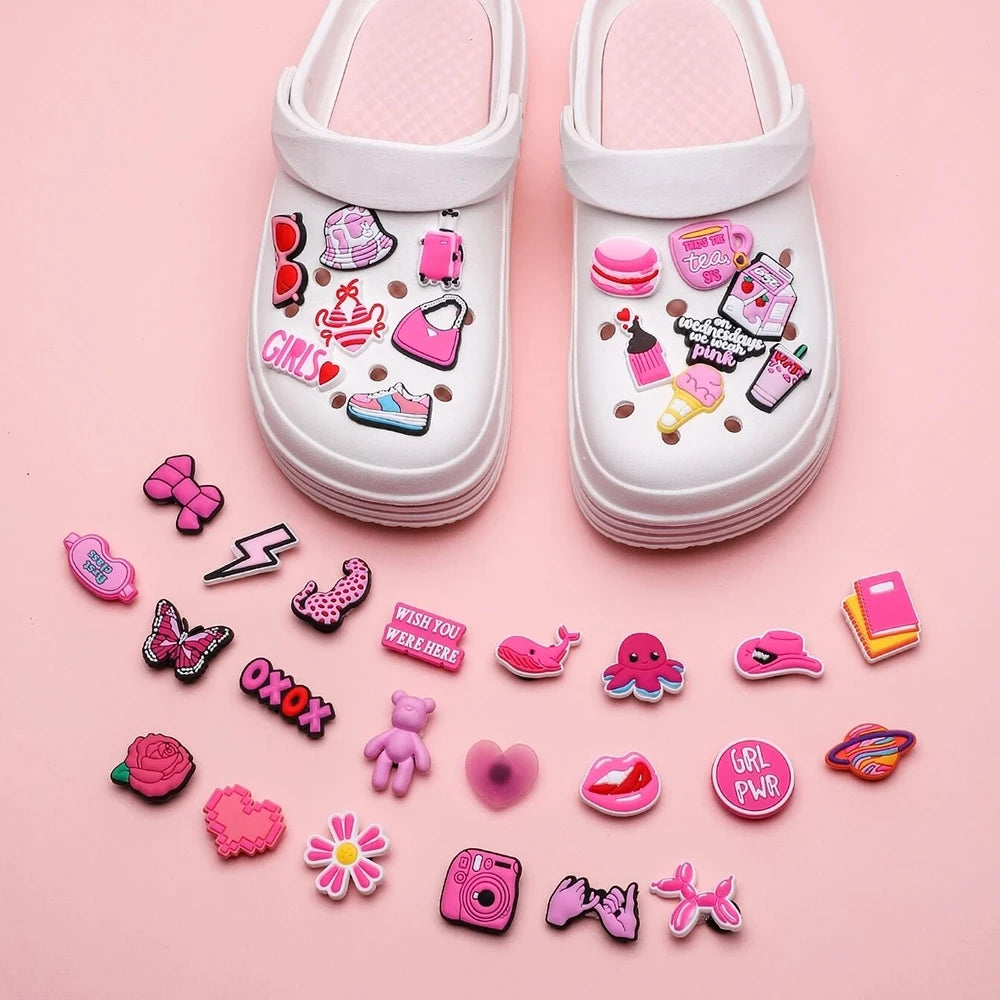 Pink Bag & Shoe Charms – 36-Piece Girly Charm Set