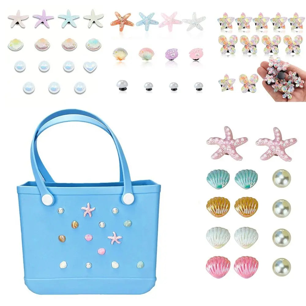 Coastal Pearl & Seashell Bag Charms | Starfish Beach Accessories