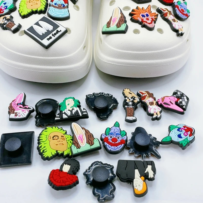 32-Piece Halloween Horror Shoe Charms – Scary Movie Inspired Charms, Spooky Shoe Accessories, Halloween Charms, Horror Fan Gift