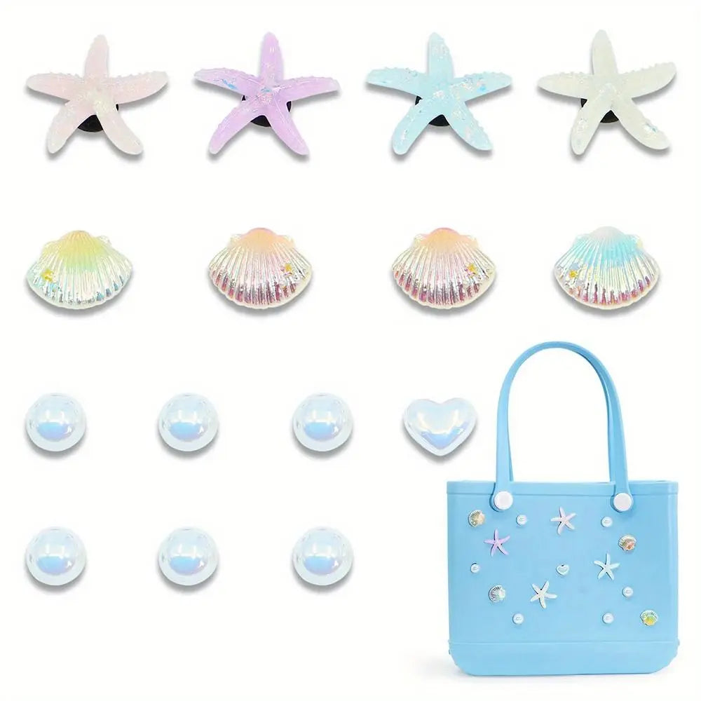 Coastal Pearl & Seashell Bag Charms | Starfish Beach Accessories